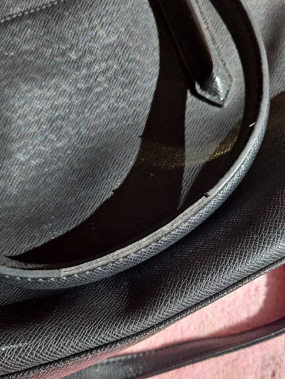 London Fog Black and Cream Structured Tote - Picture 5 of 11